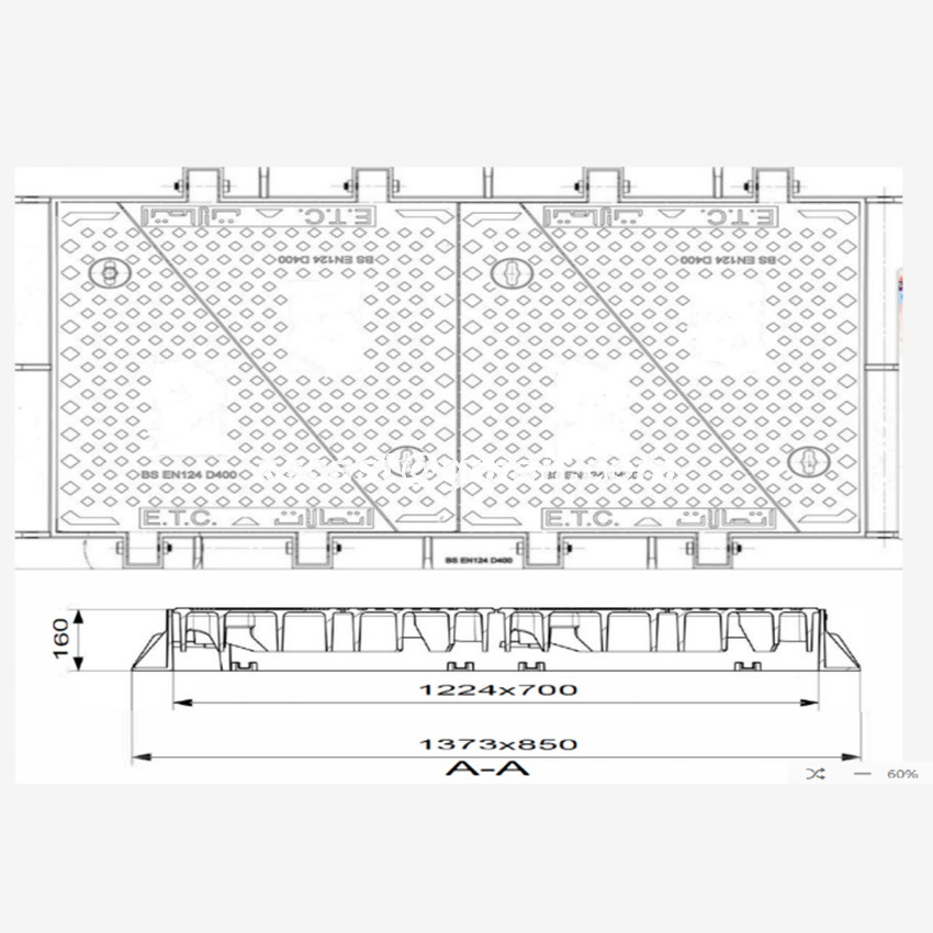 CARRIAGEWAY COVER AND FRAME NO.2- JRC12 ETISALAT AND DU TELECOM MANHOLE COVER